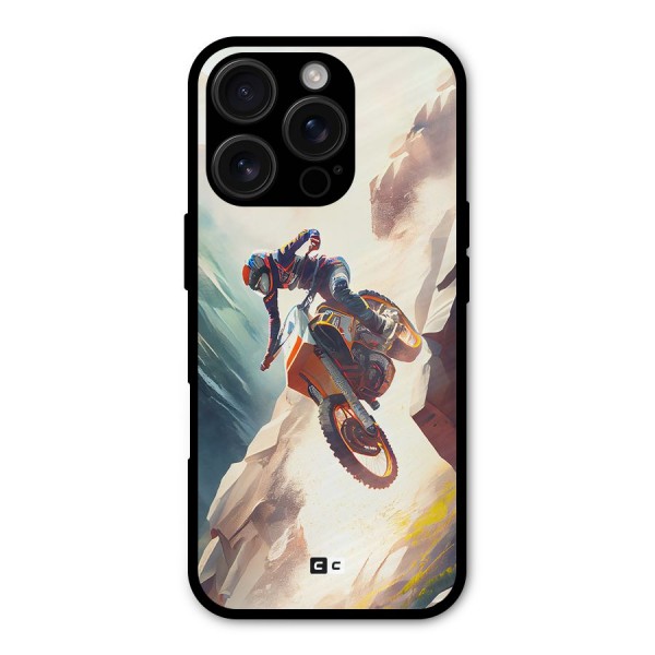 Mountain Biker Metal Back Case for iPhone 16 Pro