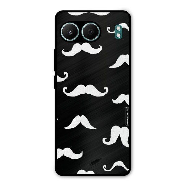 Moustache Pattern (White) Metal Back Case for OnePlus Nord 4