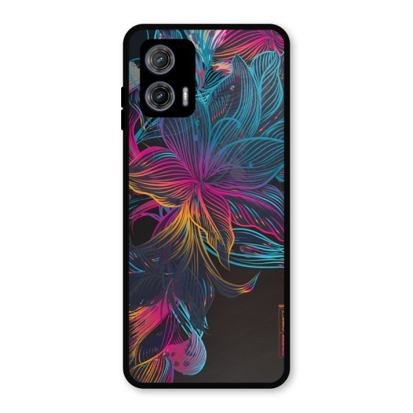 Multi-Colour Flowers Metal Back Case for Moto G73