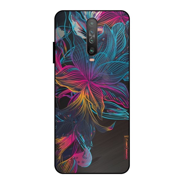 Multi-Colour Flowers Metal Back Case for Poco X2
