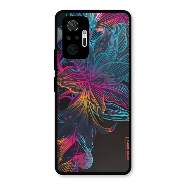 Multi-Colour Flowers Metal Back Case for Redmi Note 10 Pro