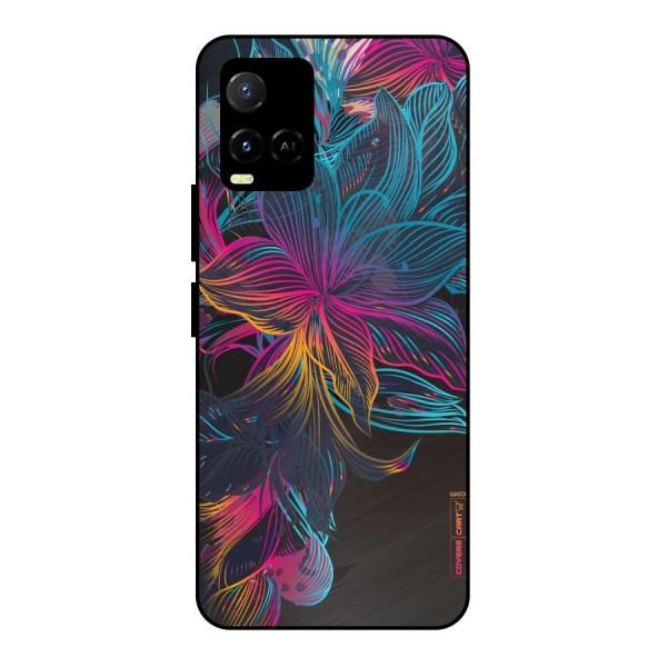 Multi-Colour Flowers Metal Back Case for Vivo Y21