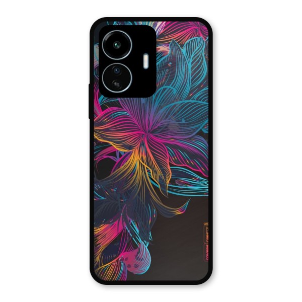 Multi-Colour Flowers Metal Back Case for vivo iQOO Z6 Lite 5G