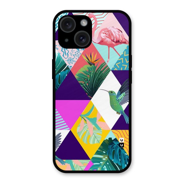 Multicolor Exotic Seamless Pattern Metal Back Case for iPhone 15