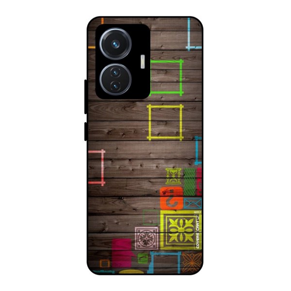 Multicolor Frame Design Metal Back Case for iQOO Z6 44W