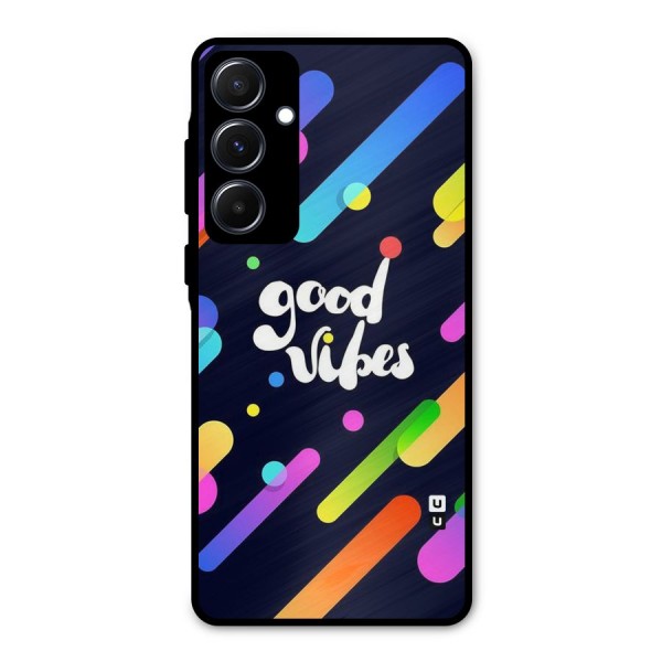 Multicolor Good Vibing Metal Back Case for Galaxy A55