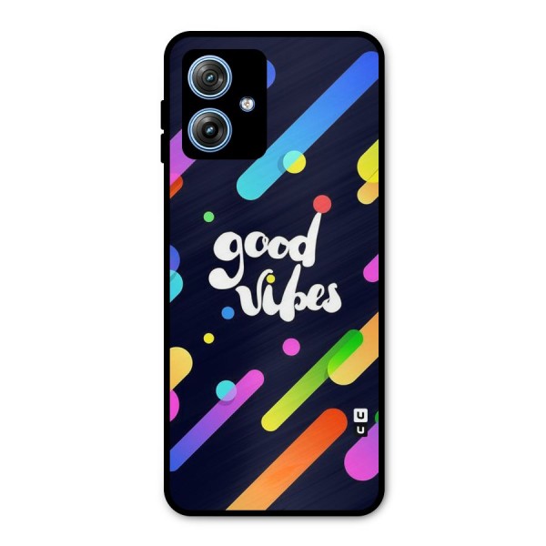 Multicolor Good Vibing Metal Back Case for Moto G54