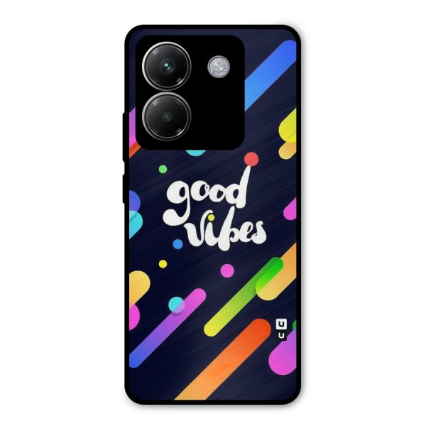 Multicolor Good Vibing Metal Back Case for Poco M7 Pro 5G