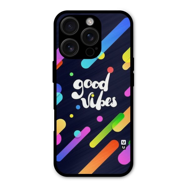 Multicolor Good Vibing Metal Back Case for iPhone 16 Pro