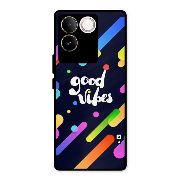 Multicolor Good Vibing Metal Back Case for iQOO Z7 Pro
