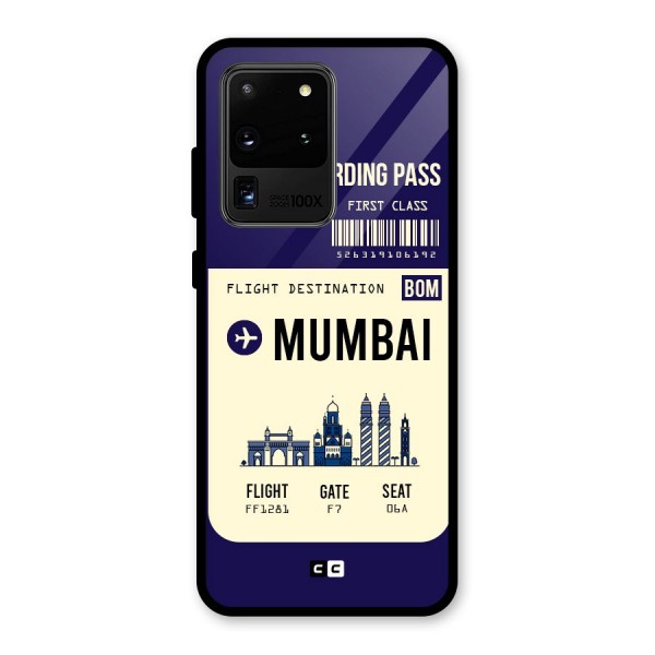 Mumbai Boarding Pass Glass Back Case for Galaxy S20 Ultra