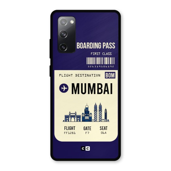Mumbai Boarding Pass Metal Back Case for Galaxy S20 FE 5G