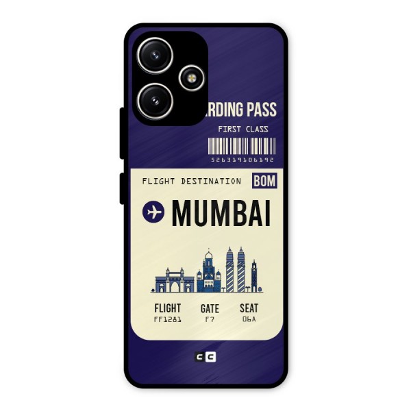 Mumbai Boarding Pass Metal Back Case for Redmi 12 5G