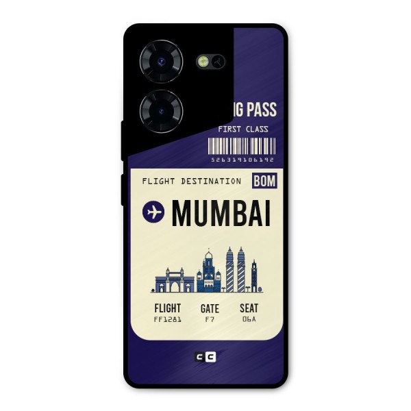 Mumbai Boarding Pass Metal Back Case for Tecno Pova 5 Pro 5G