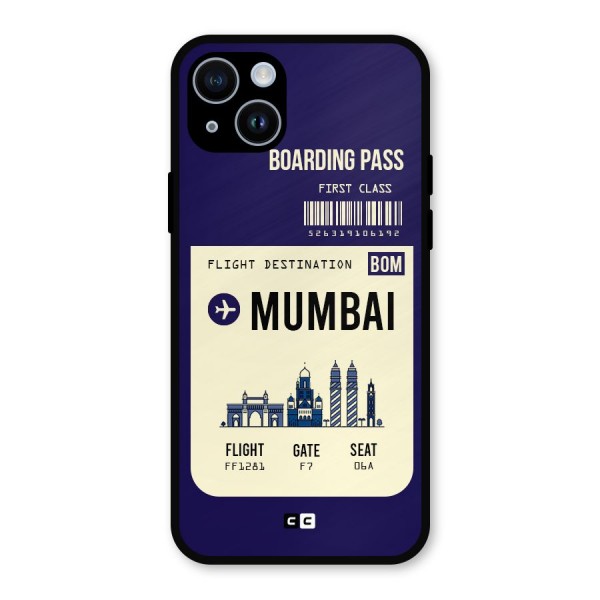 Mumbai Boarding Pass Metal Back Case for iPhone 14