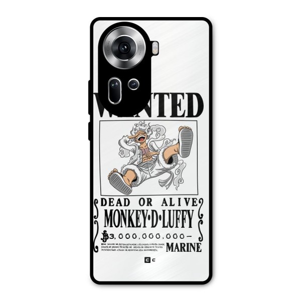 Munkey D Luffy Wanted  Metal Back Case for Oppo Reno11 5G