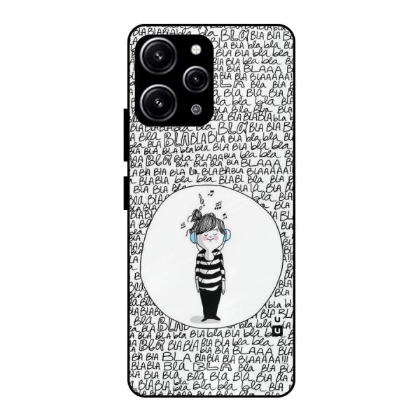Music And Bla Bla Glass Back Case for Redmi 12 4G