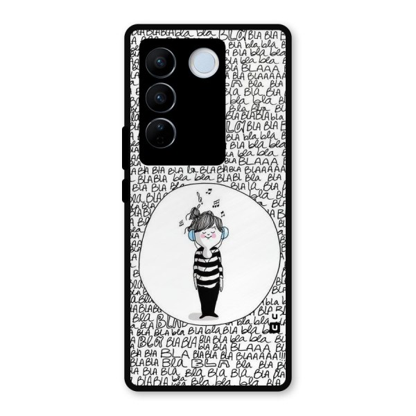 Music And Bla Bla Metal Back Case for Vivo V27 Pro