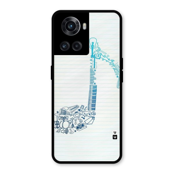 Music Note Design Metal Back Case for OnePlus 10R