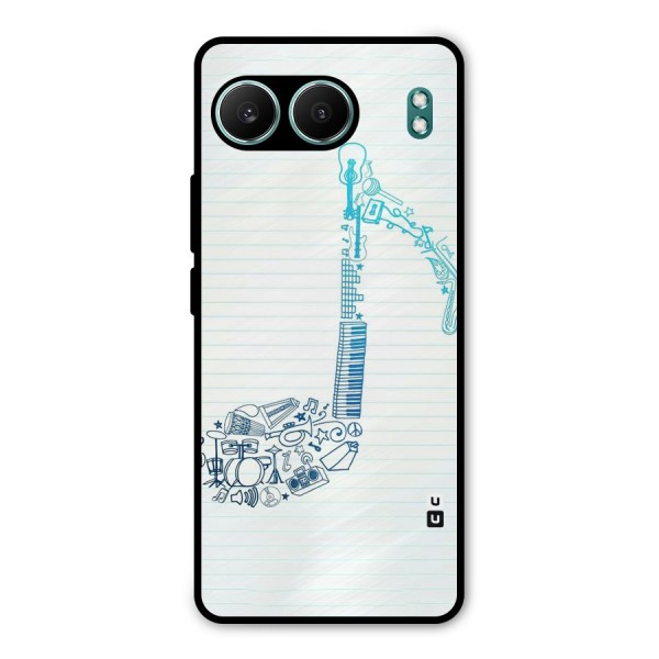 Music Note Design Metal Back Case for OnePlus Nord 4