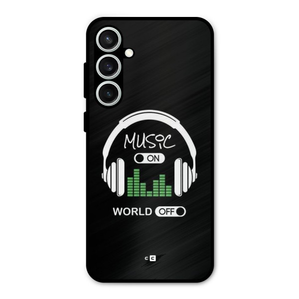 Music On World Off Metal Back Case for Galaxy S23 FE