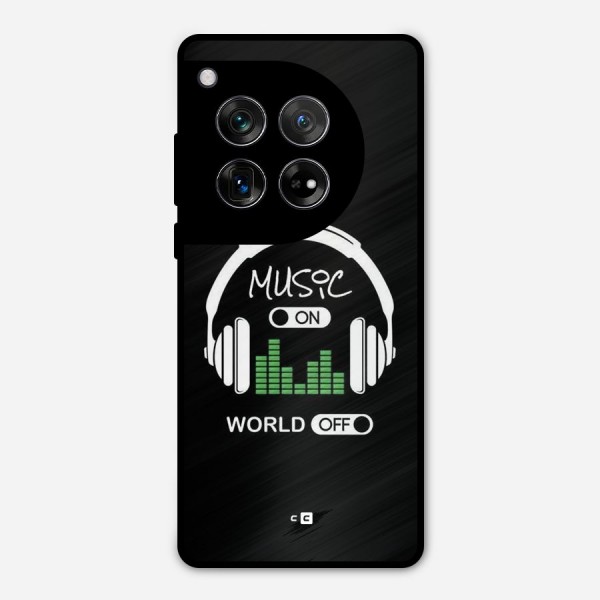 Music On World Off Metal Back Case for OnePlus 12