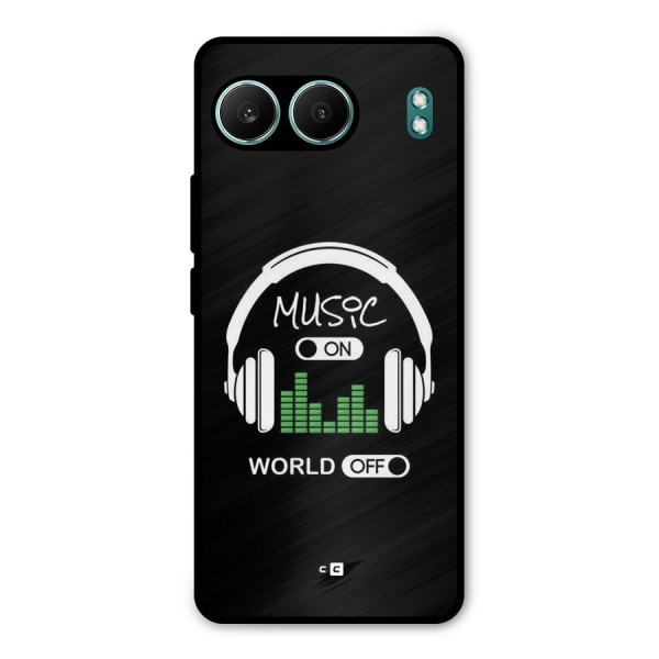 Music On World Off Metal Back Case for OnePlus Nord 4