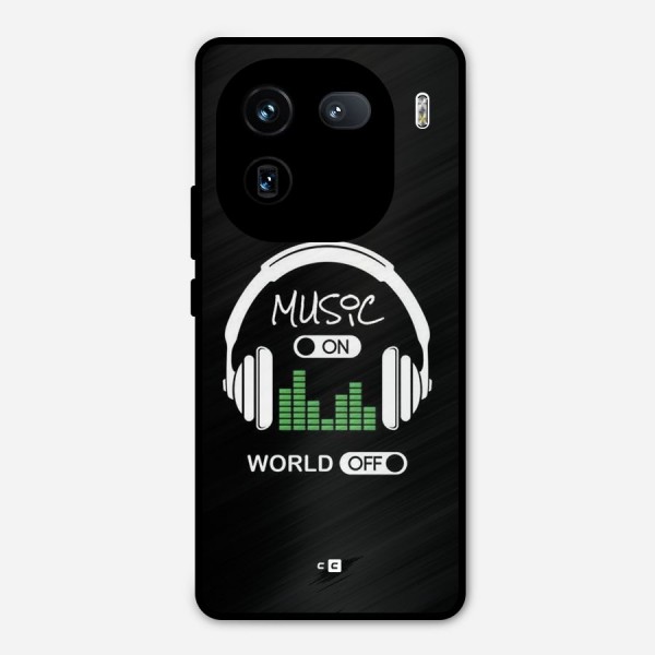 Music On World Off Metal Back Case for iQOO 12