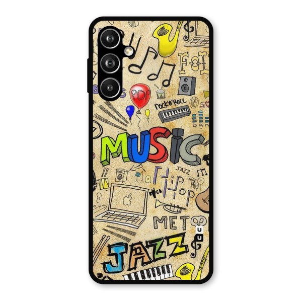 Music Pattern Metal Back Case for Galaxy F54