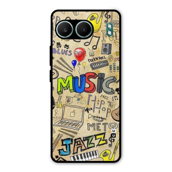 Music Pattern Metal Back Case for OnePlus Nord 4