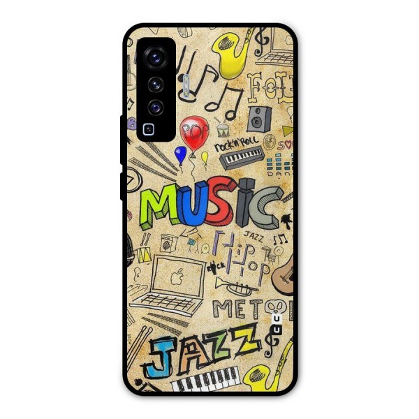 Music Pattern Metal Back Case for Vivo X50