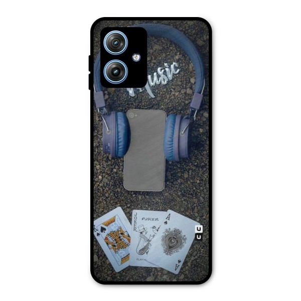 Music Power Cards Metal Back Case for Moto G54