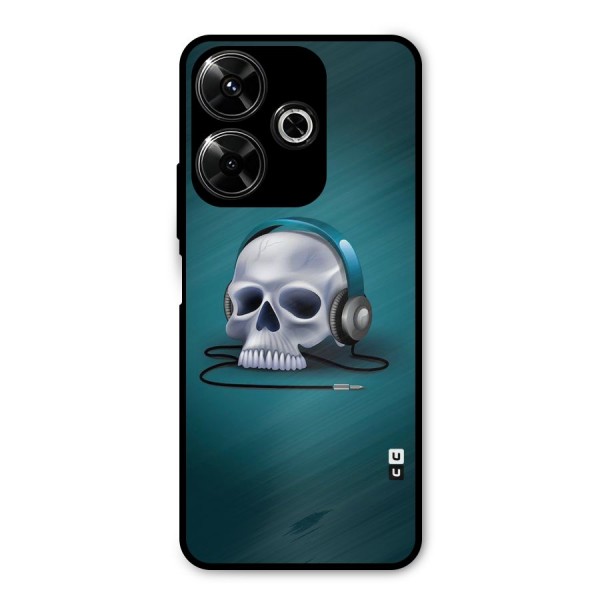 Music Skull Metal Back Case for Poco M6 Plus