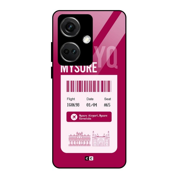 Mysore Boarding Pass Glass Back Case for OnePlus Nord CE 3 5G