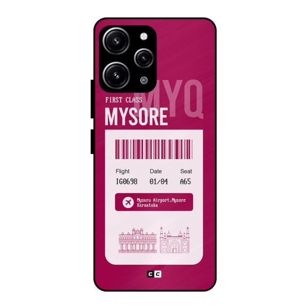 Mysore Boarding Pass Glass Back Case for Redmi 12 4G