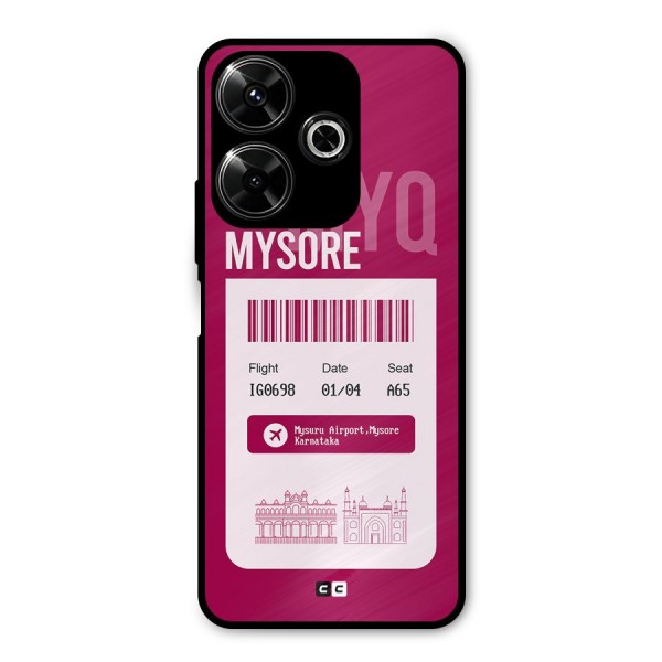 Mysore Boarding Pass Metal Back Case for Redmi 13 5G