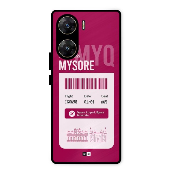 Mysore Boarding Pass Metal Back Case for Vivo V29e