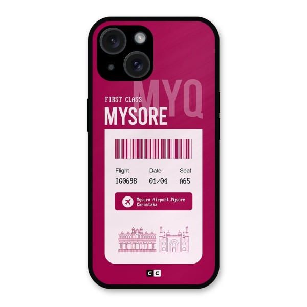 Mysore Boarding Pass Metal Back Case for iPhone 15
