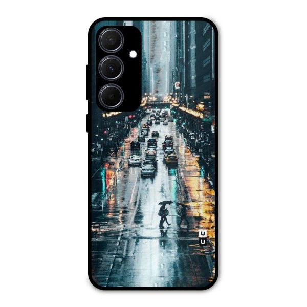 NY Streets Rainy Metal Back Case for Galaxy A35