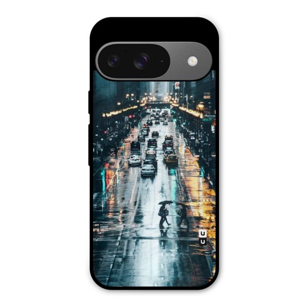 NY Streets Rainy Metal Back Case for Google Pixel 9