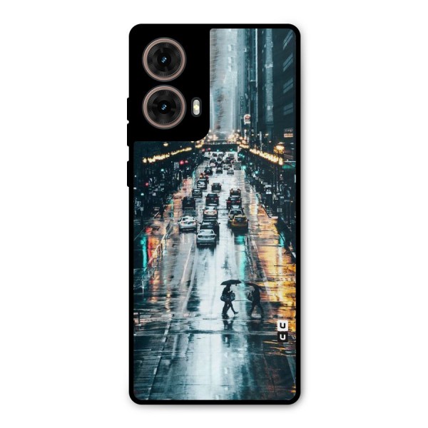 NY Streets Rainy Metal Back Case for Moto G85