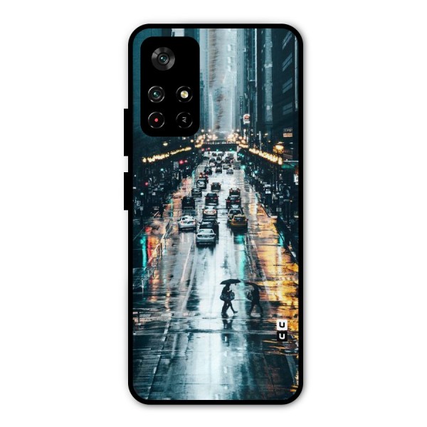 NY Streets Rainy Metal Back Case for Poco M4 Pro 5G