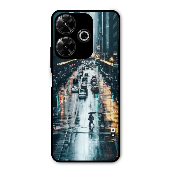 NY Streets Rainy Metal Back Case for Poco M6 Plus