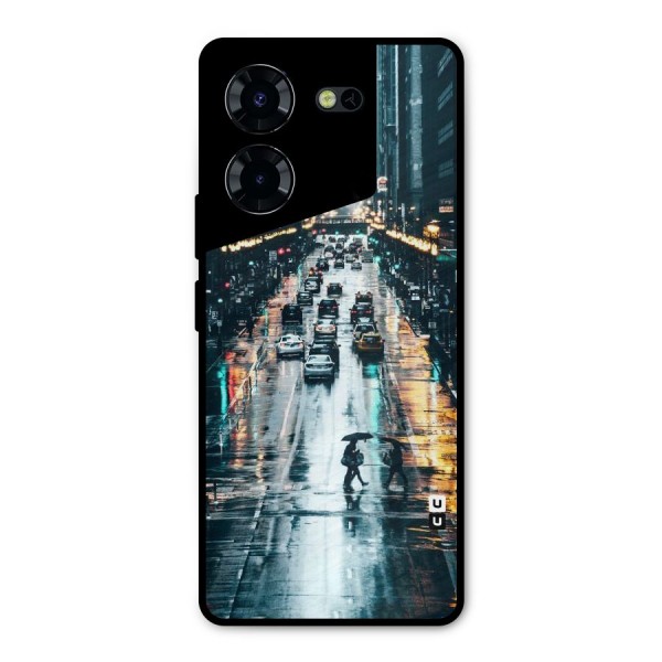 NY Streets Rainy Metal Back Case for Tecno Pova 5 Pro 5G