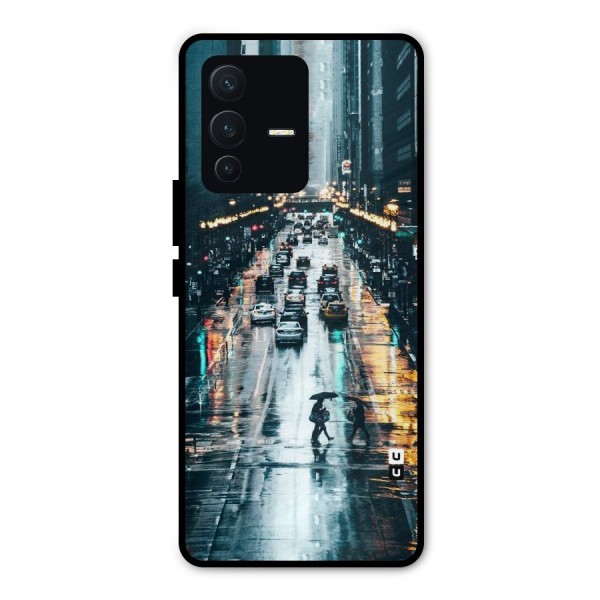 NY Streets Rainy Metal Back Case for Vivo V23 Pro
