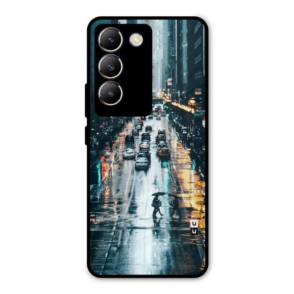 NY Streets Rainy Metal Back Case for Vivo Y200e