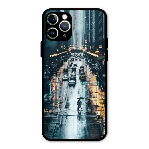 NY Streets Rainy Metal Back Case for iPhone 11 Pro Max