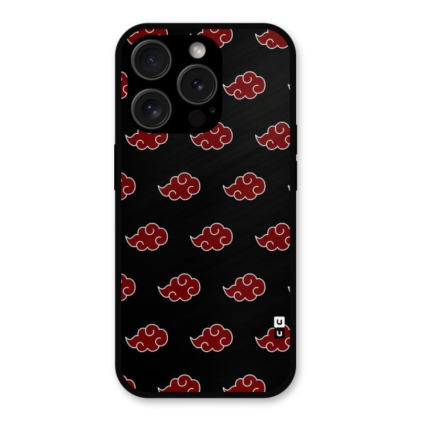 Naruto Akatsuki Pattern Metal Back Case for iPhone 15 Pro