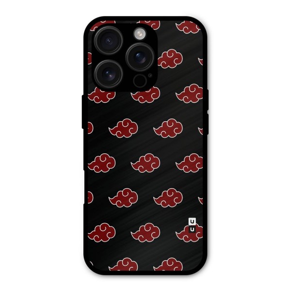 Naruto Akatsuki Pattern Metal Back Case for iPhone 16 Pro
