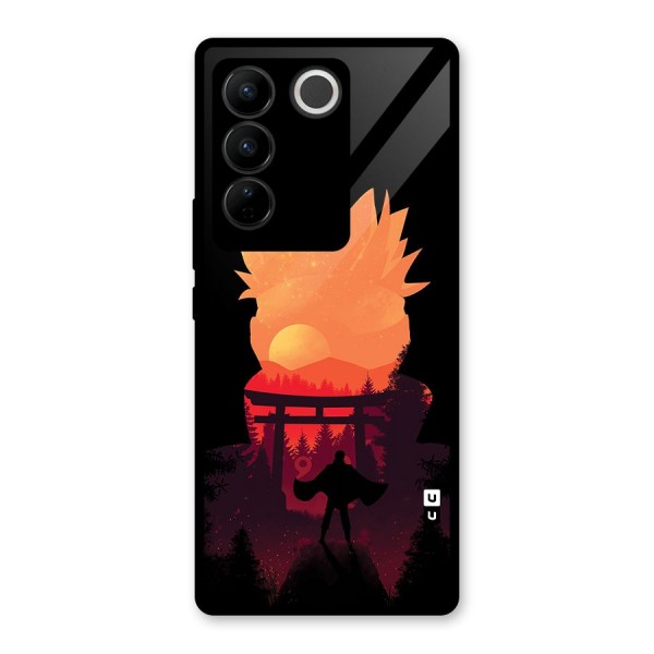 Naruto Anime Sunset Art Glass Back Case for Vivo V27